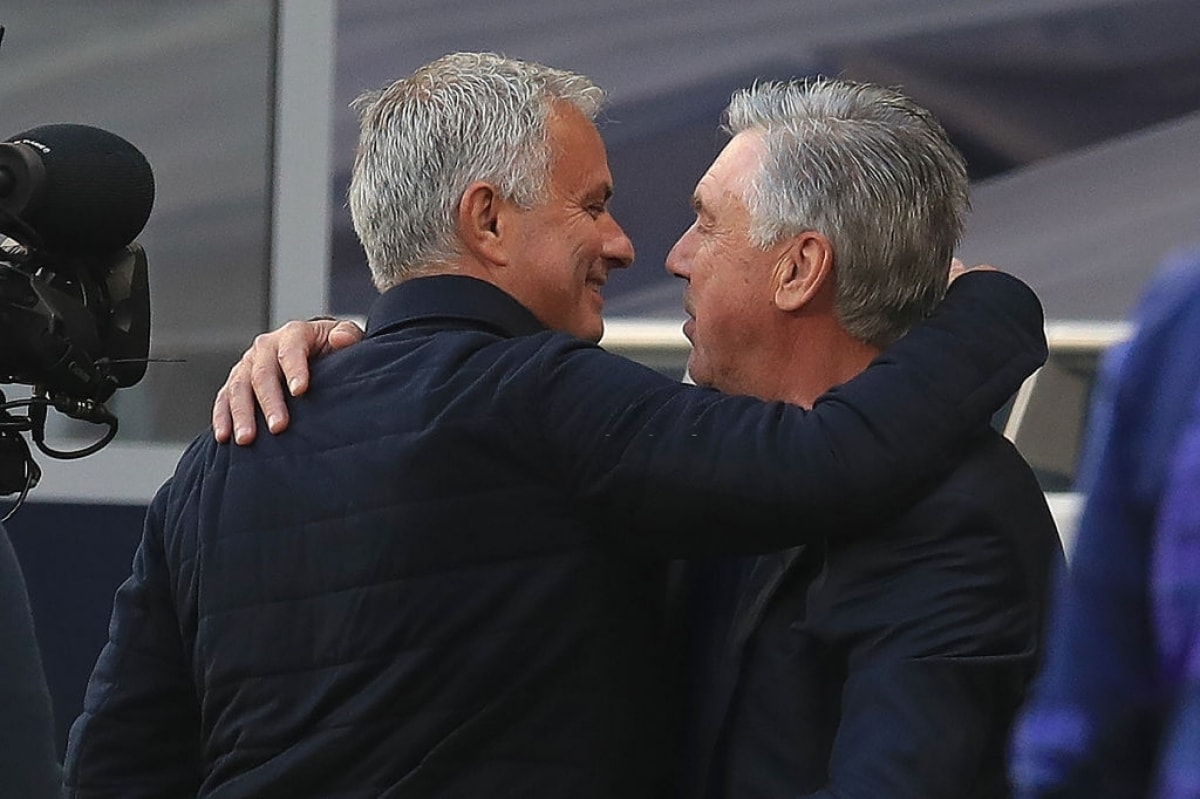 HLV Mourinho so tài với HLV Ancelotti trong trận ra quân Premier League 2020/2021 (Ảnh: Getty Images).