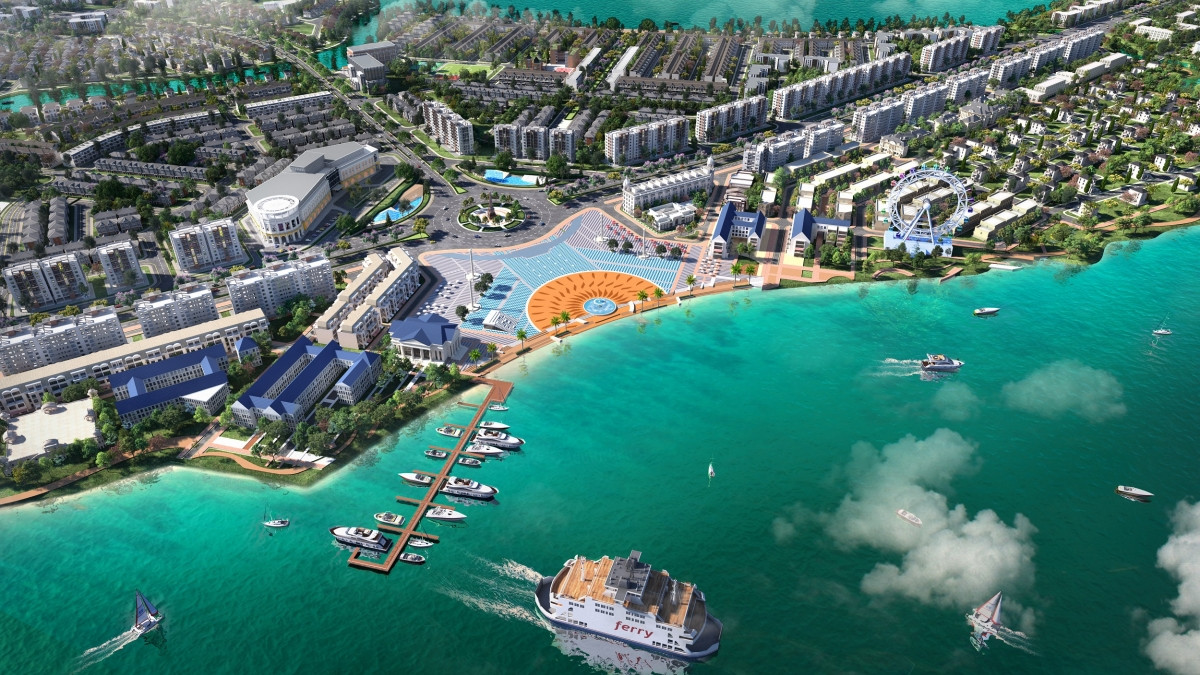 Đô thị sinh thái thông minh Aqua City với quỹ đất rộng lớn cùng lợi thế sông nước bao quanh tạo điều kiện để phát triển nhà vườn ven sông.