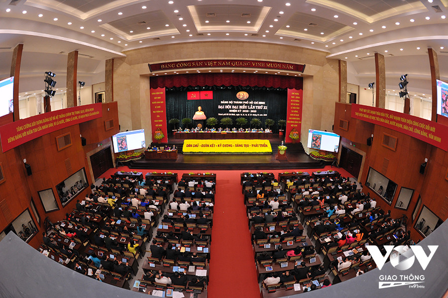 Quang cảnh Đại hội đại biểu Đảng bộ lần thứ XI, nhiệm kỳ 2020-2025