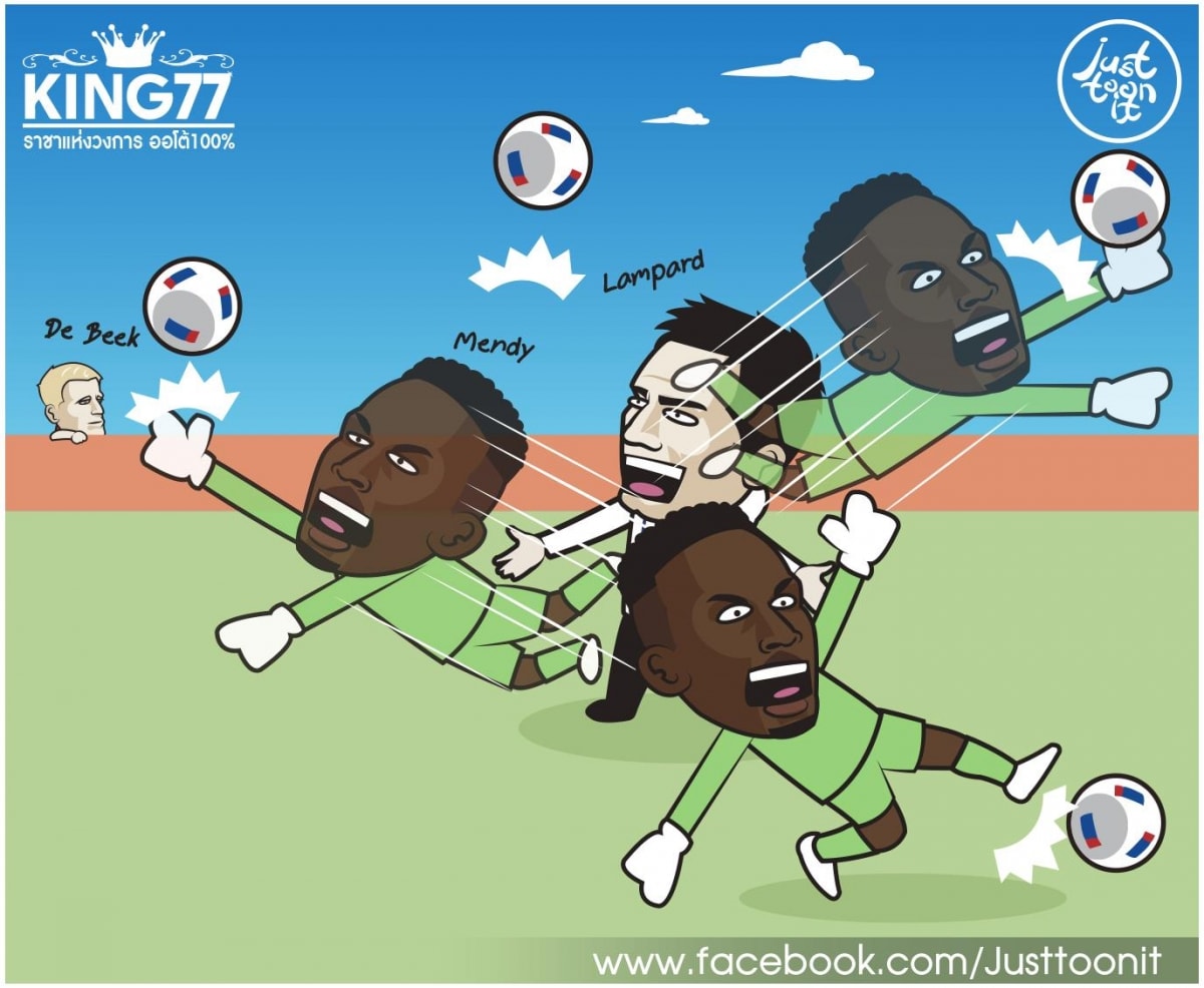 Edouard Mendy cứu Chelsea thoát hiểm ở Old Trafford. (Ảnh: Just Toon It)