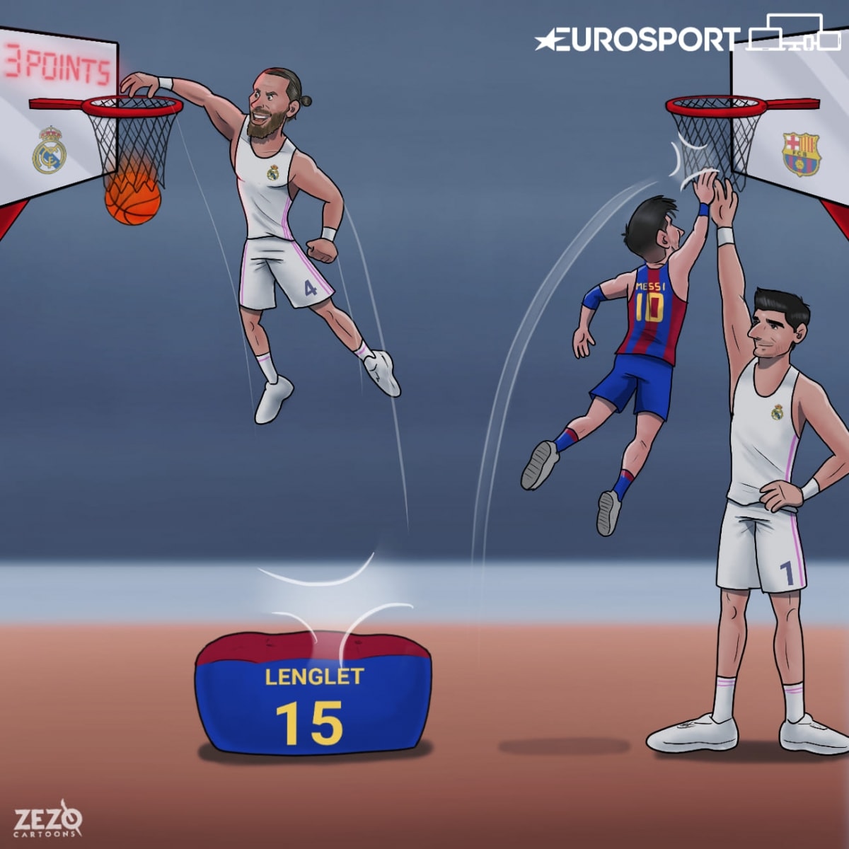 Real Madrid đã hạ gục Barca như thế nào. (Ảnh: Footy Toonz)