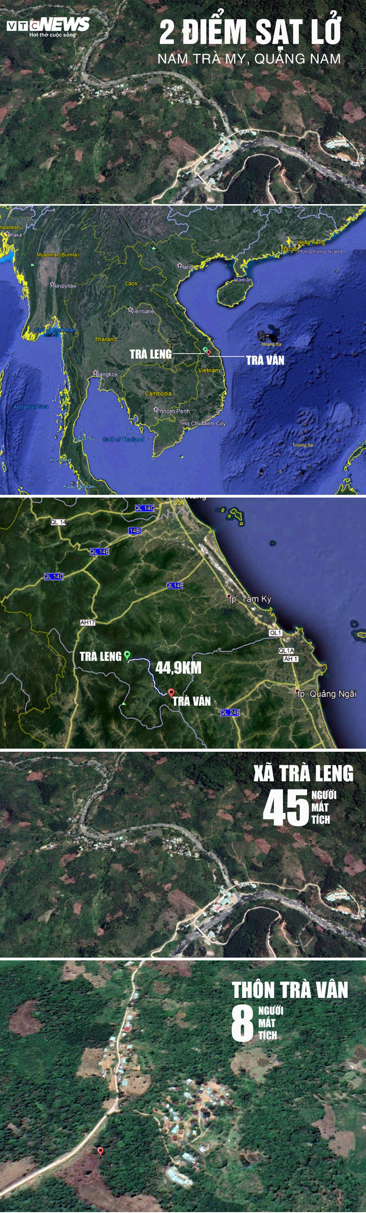 Ảnh vệ tinh 2 khu vực sạt lở kinh hoàng vùi lấp 53 người ở Quảng Nam - 1