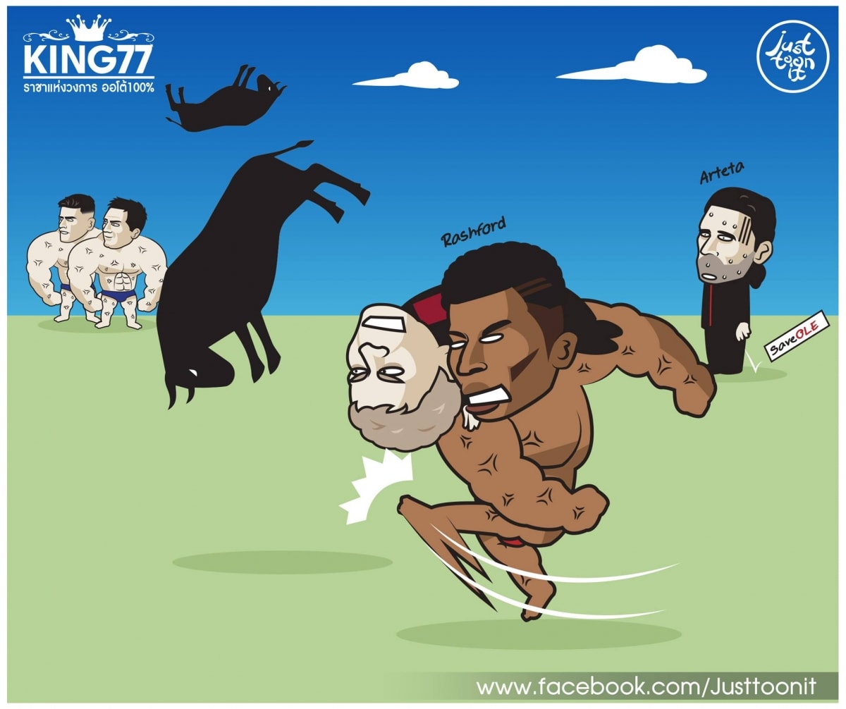 Marcus Rashford tỏa sáng, MU đại thắng trước Leipzig. (Ảnh: Just Toon It)