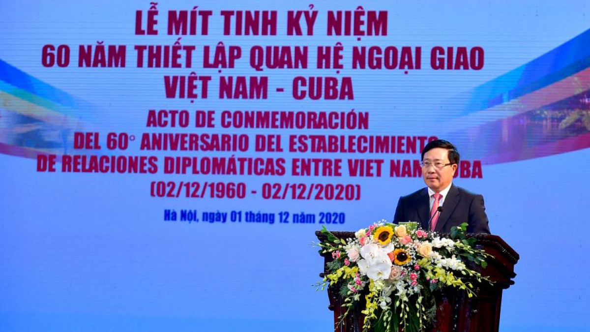 Phó Thủ tướng, Bộ trưởng Ngoại giao Phạm Bình Minh phát biểu tại buổi lễ (Ảnh: baoquocte.vn)