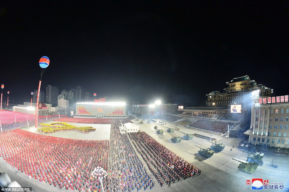 Toàn cảnh quảng trường Kim Nhật Thành trong lễ duyệt binh.