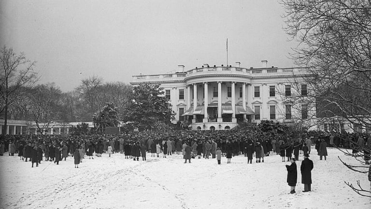 Lễ nhậm chức năm 1945 của Tổng thống Franklin Roosevelt diễn ra ở Nhà Trắng. Ảnh: Getty