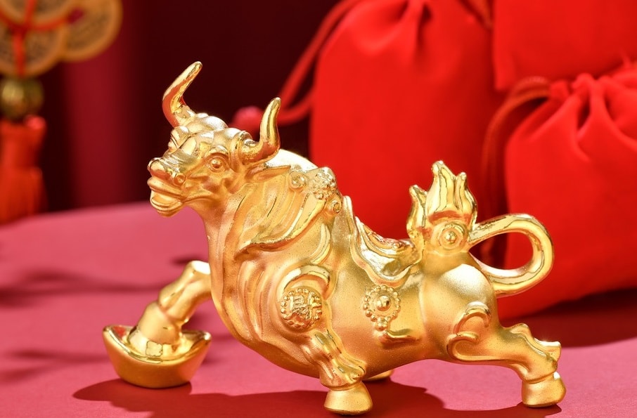 Thị trường ngày vía Thần Tài 2021: Trâu vàng đủ loại hút khách - 11
