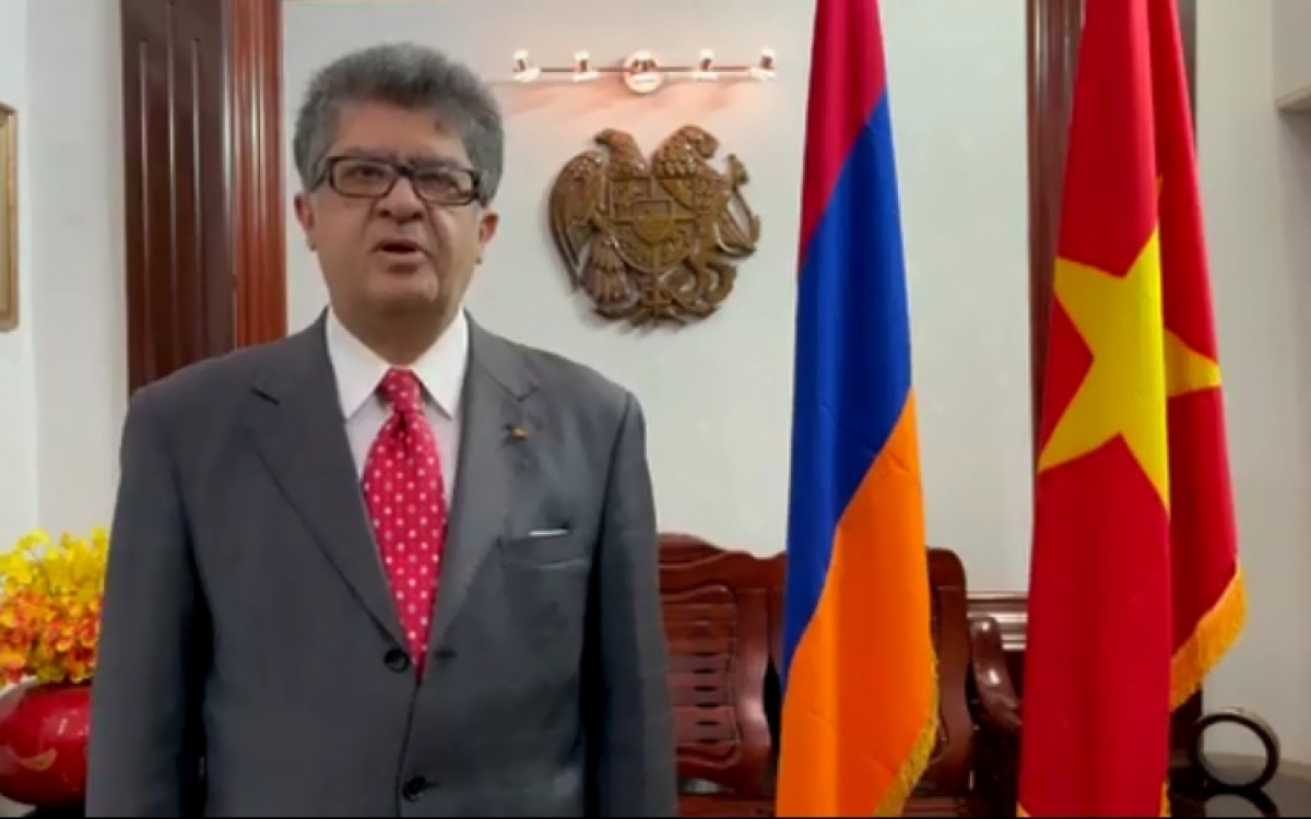 Đại sứ Armenia Kozhoyan phát biểu về các thành tựu của Việt Nam, trong một clip gửi riêng cho Báo điện tử VOV vào tháng 2/2021.