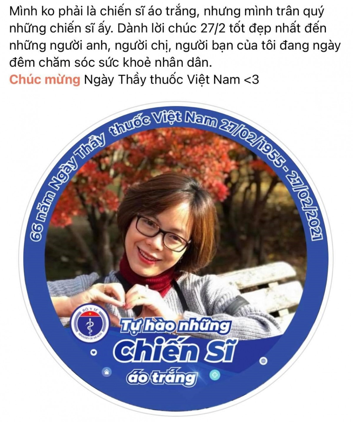 Những ngày qua, trên mạng xã hội Facebook, cộng đồng mạng gửi những lời tri ân và những tình cảm sâu sắc nhất tới các y bác sĩ nhân Ngày Thầy thuốc Việt Nam (27/2). Rất nhiều người đã cập nhật khung hình 