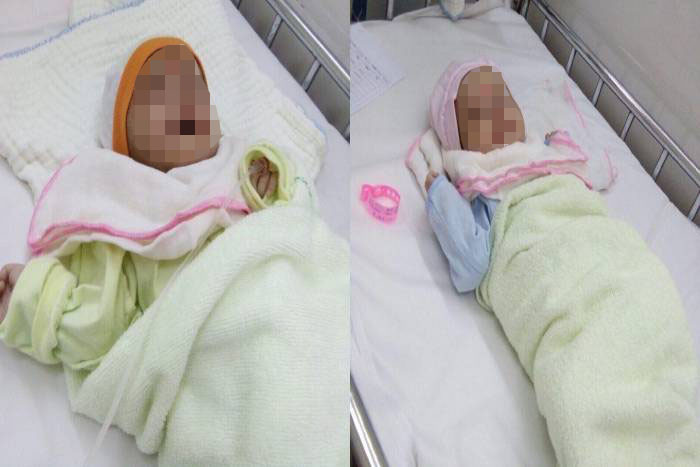Hai trẻ sơ sinh bị bỏ rơi trước cổng chùa trong đêm - 1