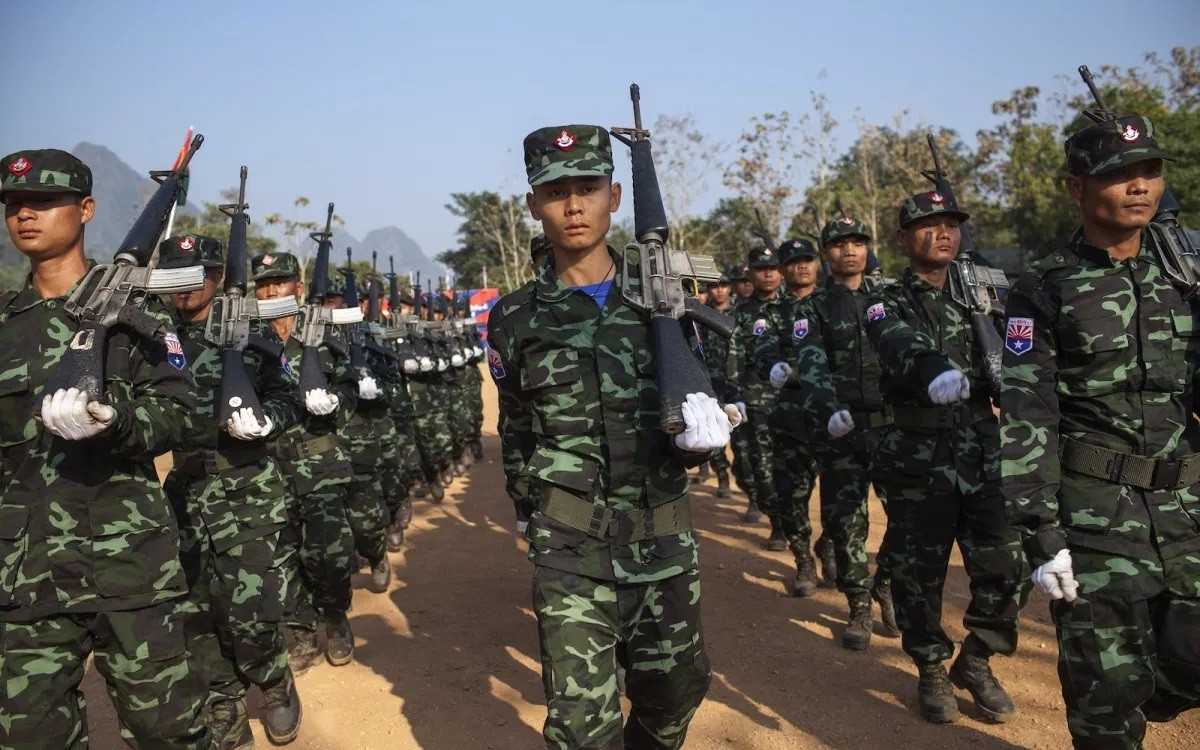 Một đơn vị của Quân đội Giải phóng Quốc gia Karen – cánh vũ trang của Liên minh Quốc gia Karen (KNU) ở Myanmar. Ảnh: AFP.