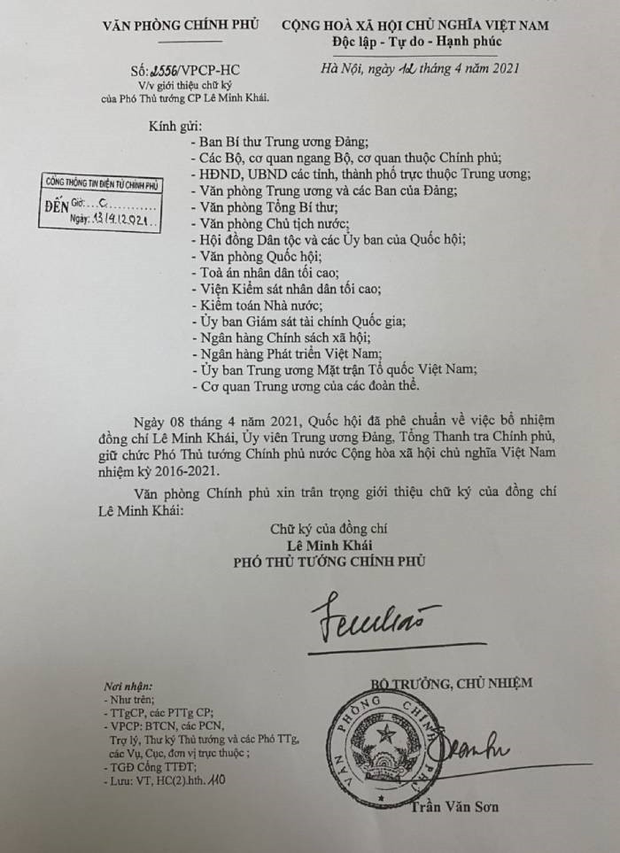 Giới thiệu chữ ký của Thủ tướng Phạm Minh Chính và 2 tân Phó Thủ tướng - 2