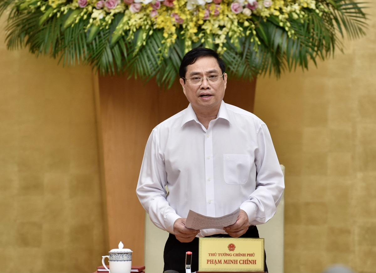 Thủ tướng Chính phủ Phạm Minh Chính phát biểu khai mạc phiên họp. Ảnh: VGP/Nhật Bắc
