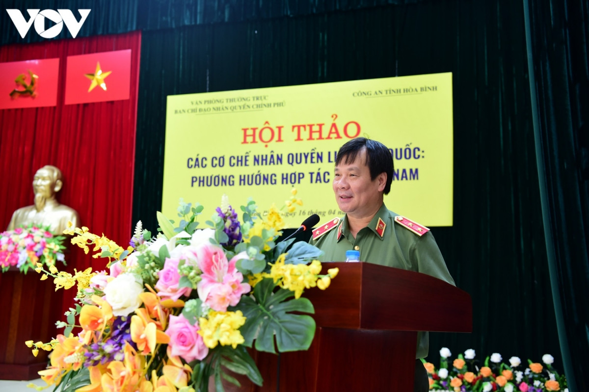 Trung tướng Nguyễn Thanh Sơn, Chánh Văn phòng Thường trực về Nhân quyền. (Ảnh: Trọng Phú)