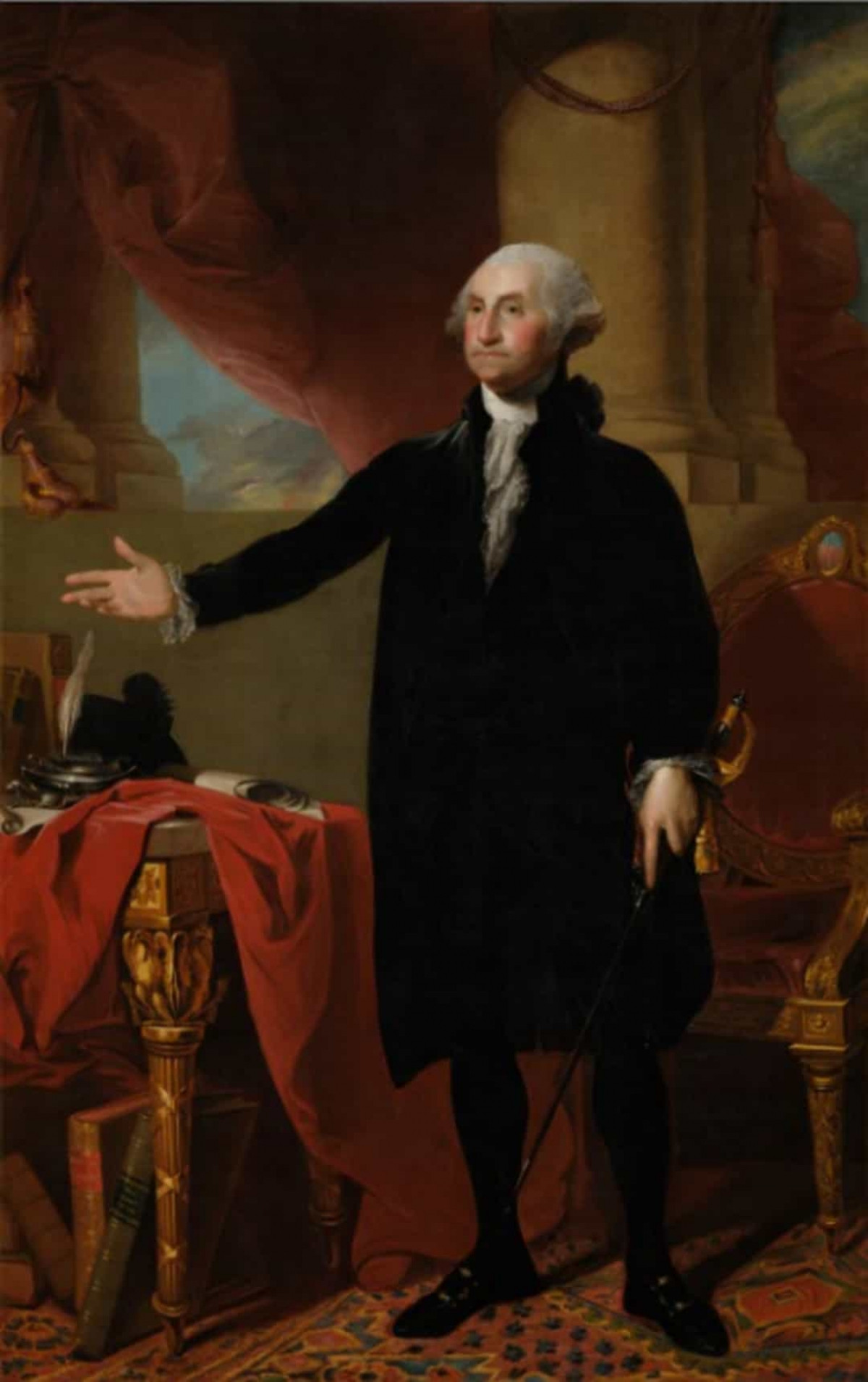 Năm 1814, quân đội Anh đốt cháy Nhà Trắng và chỉ có một bức tranh duy nhất của cựu Tổng thống George Washington được giữ lại bởi cựu Đệ nhất phu nhân Dolley Madison.