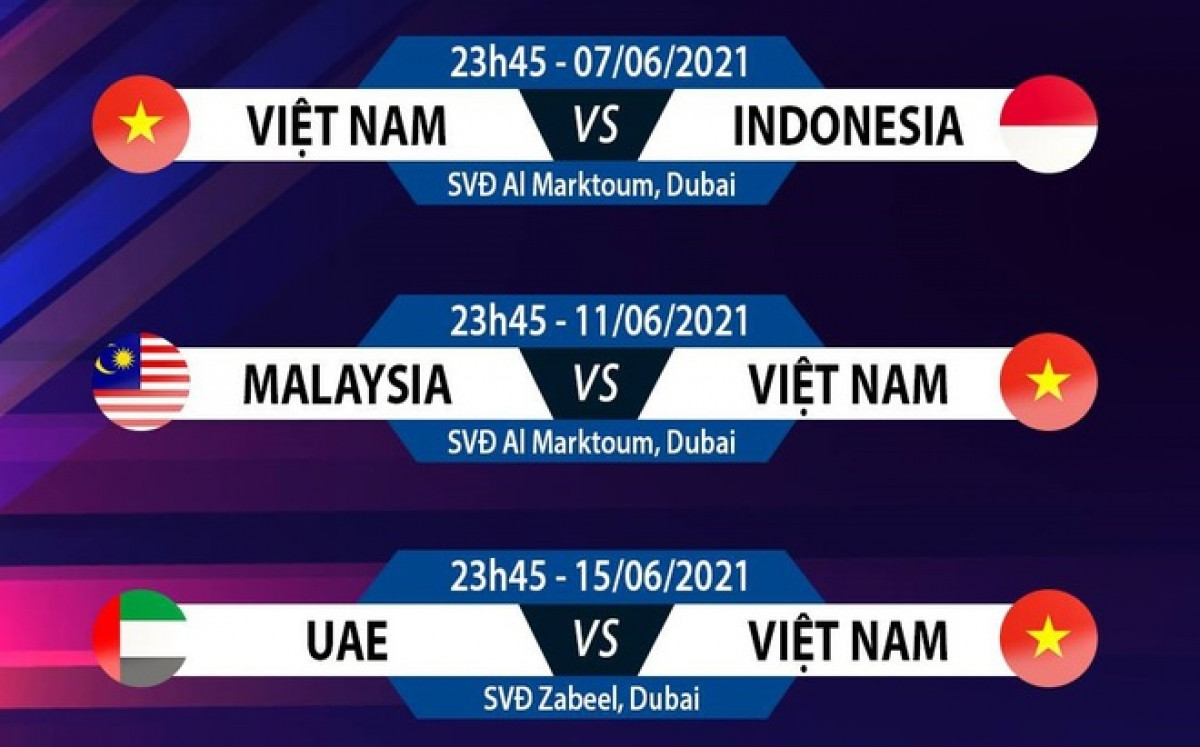 Lịch thi đấu các trận còn lại của đội tuyển Việt Nam tại vòng loại thứ 2 World Cup 2022.