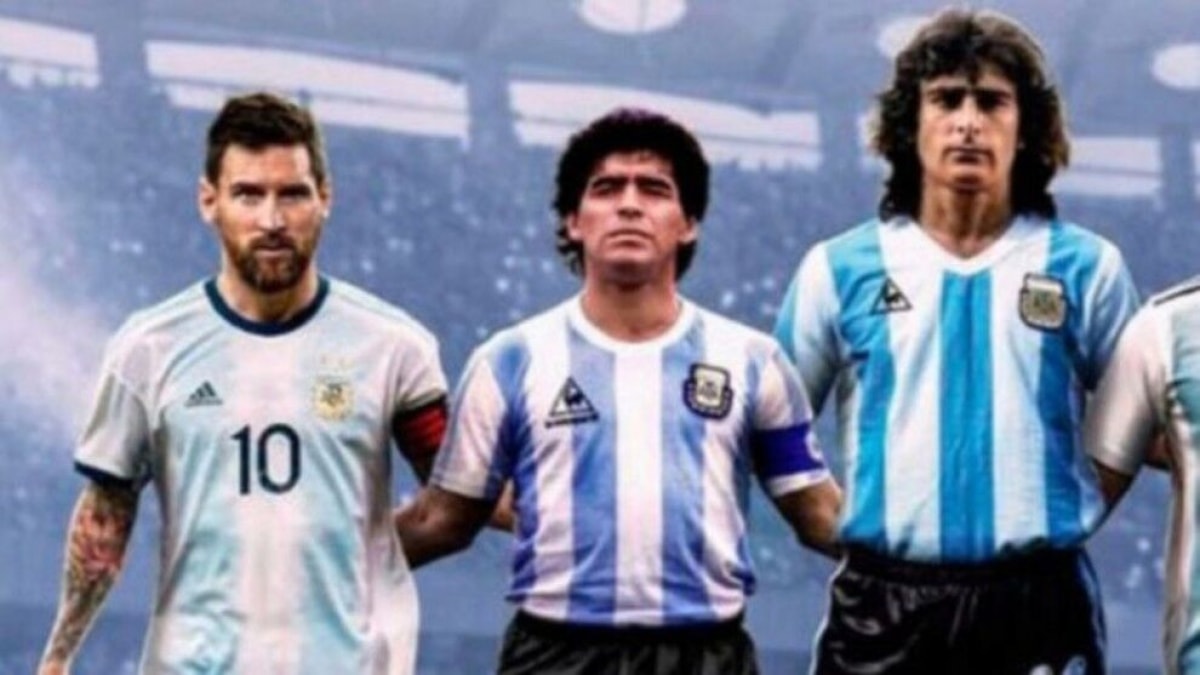 Messi, Maradona và Kempes. (Ảnh: Marca)
