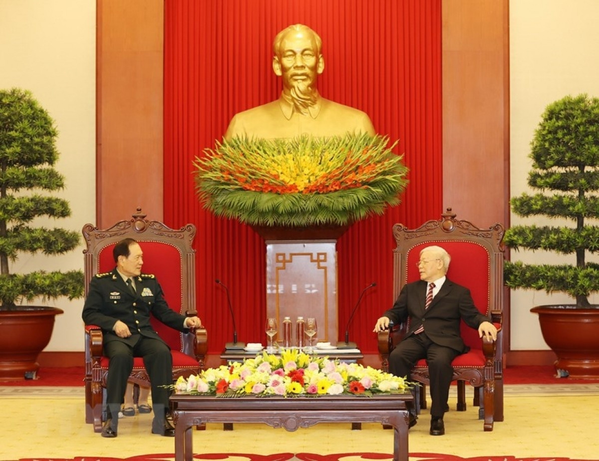 Tổng Bí thư Nguyễn Phú Trọng tiếp Bộ trưởng Quốc phòng Trung Quốc - Thượng tướng Ngụy Phượng Hòa