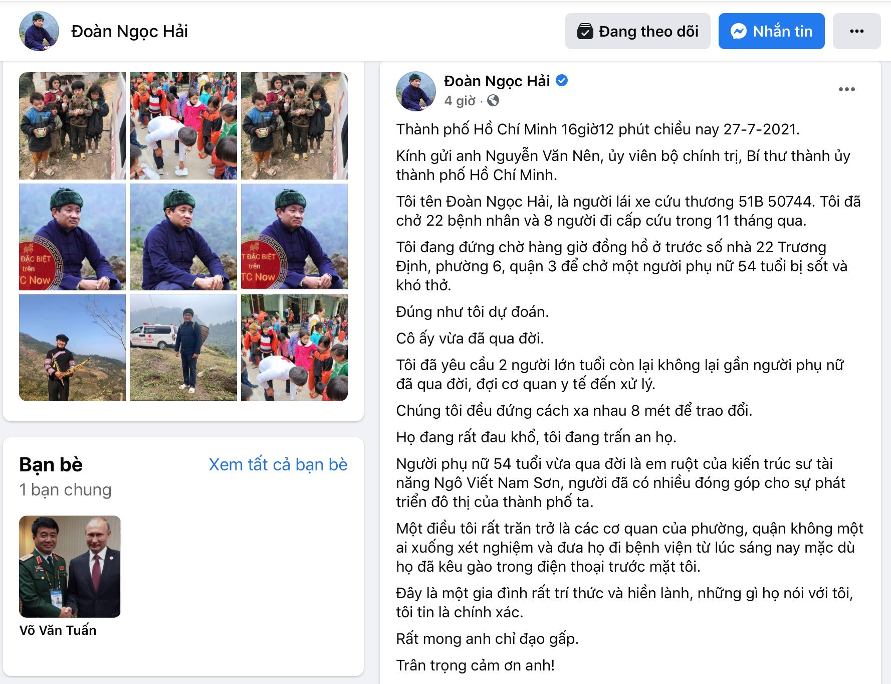 TP.HCM: Quận 3 xác minh thông tin ông Đoàn Ngọc Hải đăng trên Facebook - 1