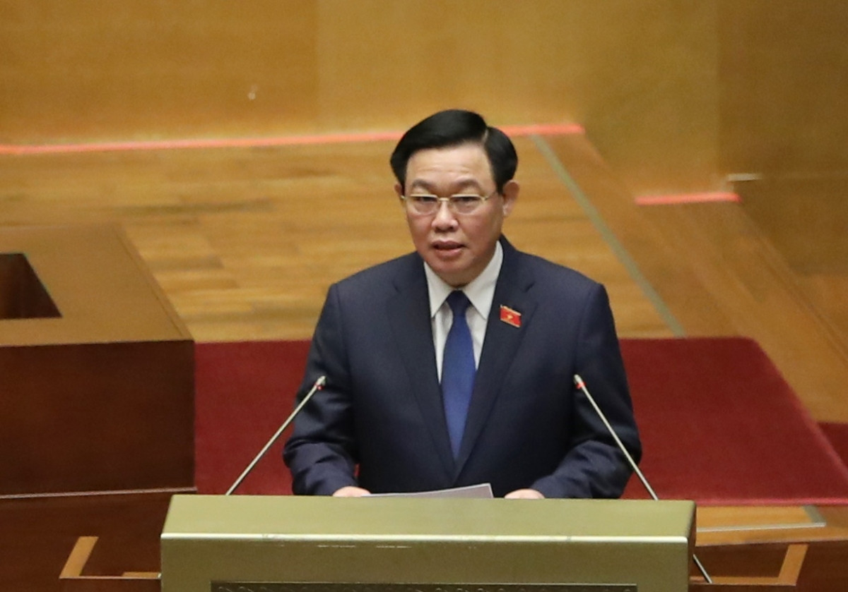 Chủ tịch Quốc hội Vương Đình Huệ phát biểu bế mạc kỳ họp thứ nhất, Quốc hội khóa XV.