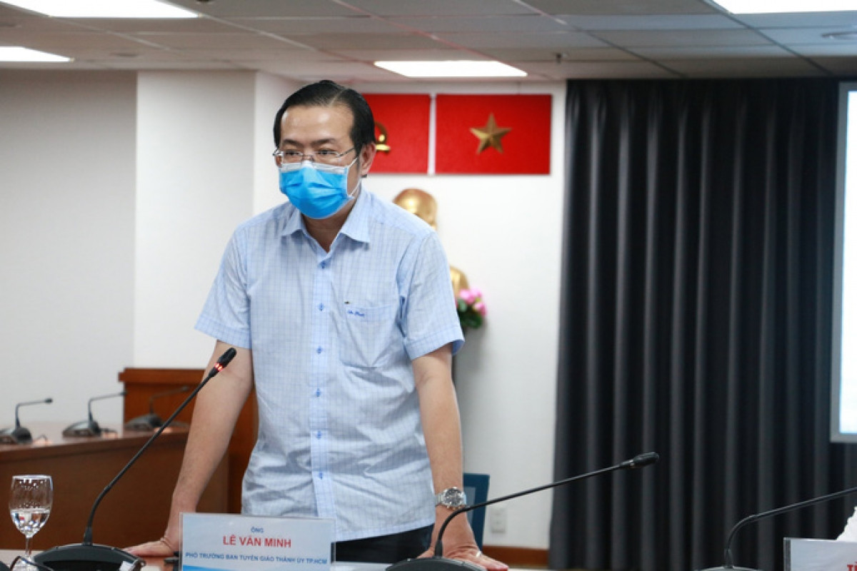 Ông Lê Văn Minh, Phó Trưởng ban thường trực Ban Tuyên giáo Thành ủy Thành phố Hồ Chí Minh. Ảnh: báo Người lao động.