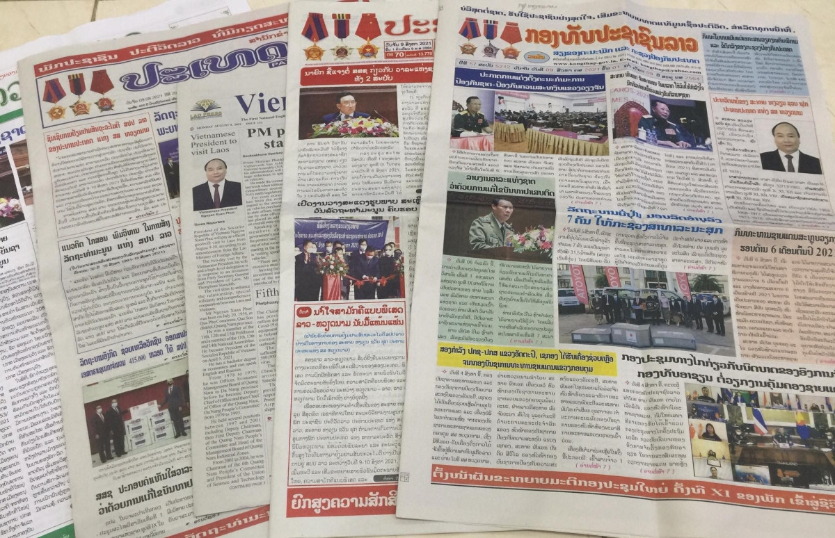 Báo chí và truyền thông Lào đưa tin đậm nét về chuyến thăm hữu nghị chính thức của Chủ tịch nước Nguyễn Xuân Phúc.