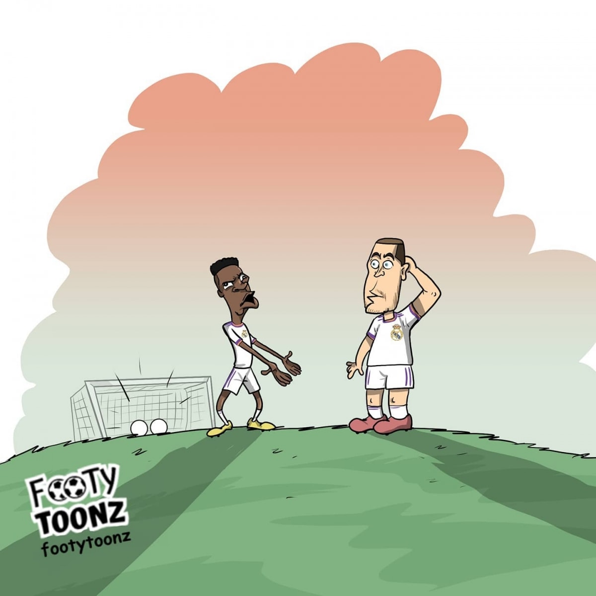 Vinicius dạy đàn anh Hazard cách ghi bàn.