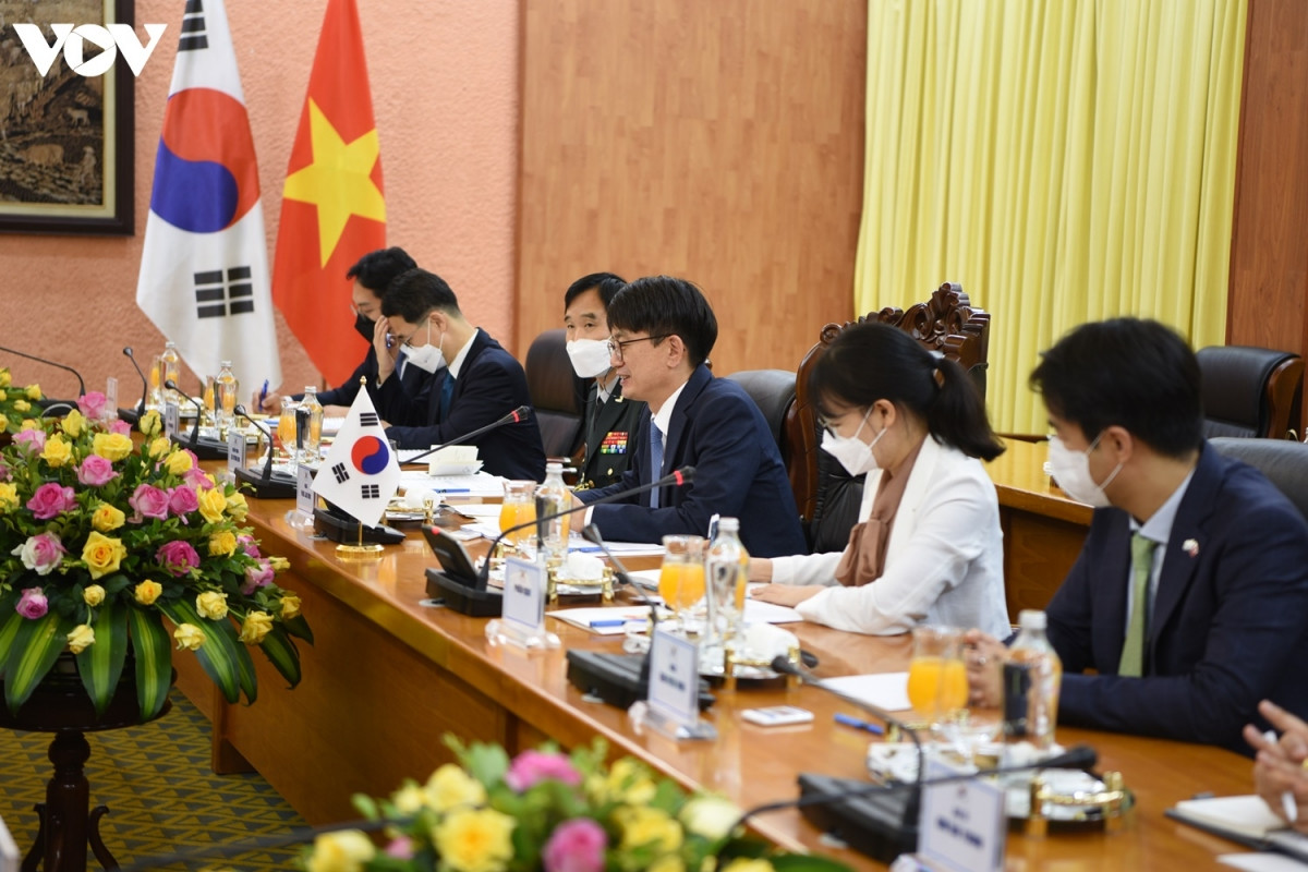 Ngài Park Jae Min, Thứ trưởng Quốc phòng Hàn Quốc nhấn mạnh quan hệ ngoại giao giữa Việt Nam và Hàn Quốc đang có nhiều bước tiến tốt đẹp. (Ảnh: Trọng Phú)