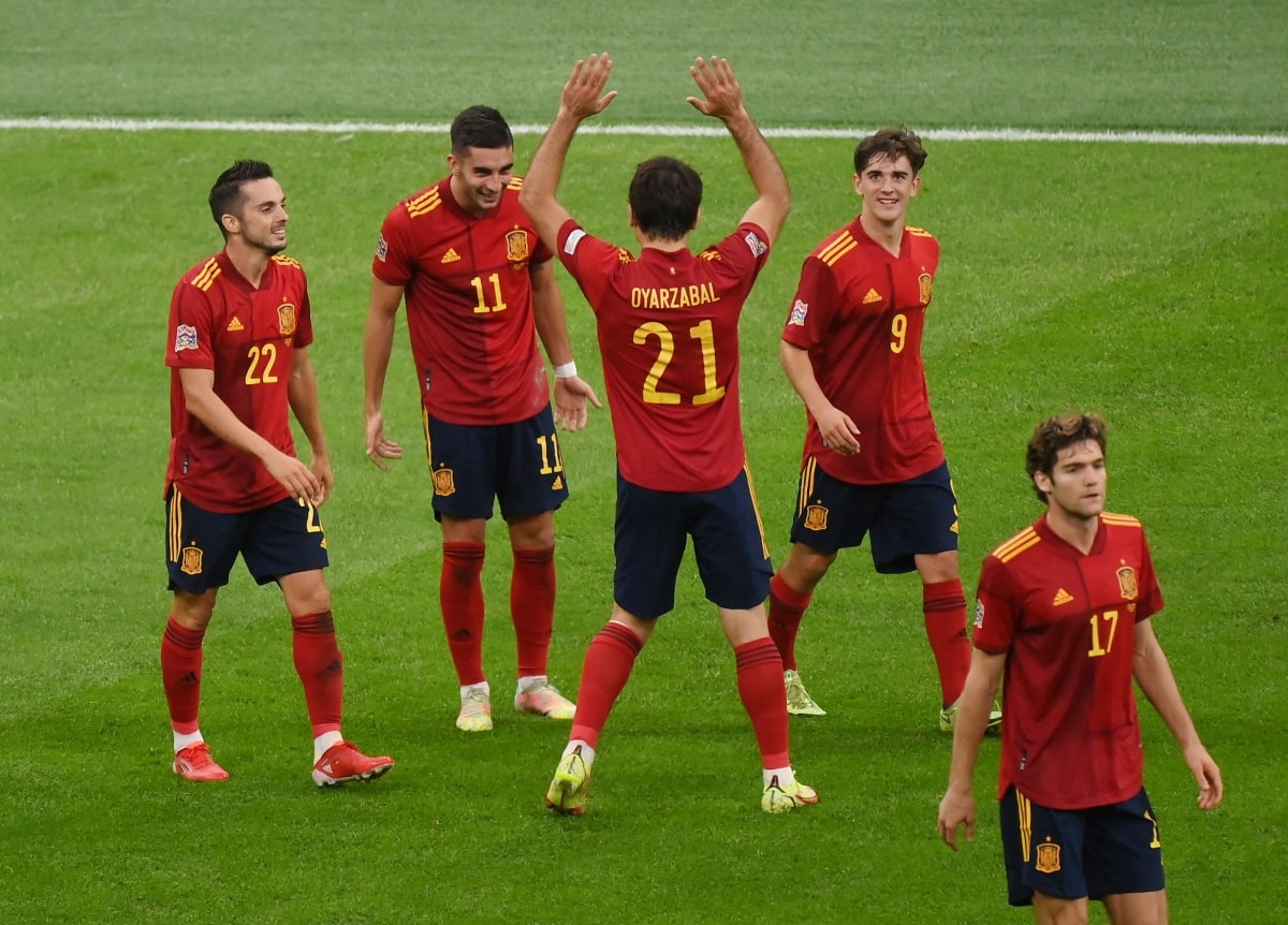 Ferran Torres lập cú đúp cho ĐT Tây Ban Nha. (Ảnh: Reuters).