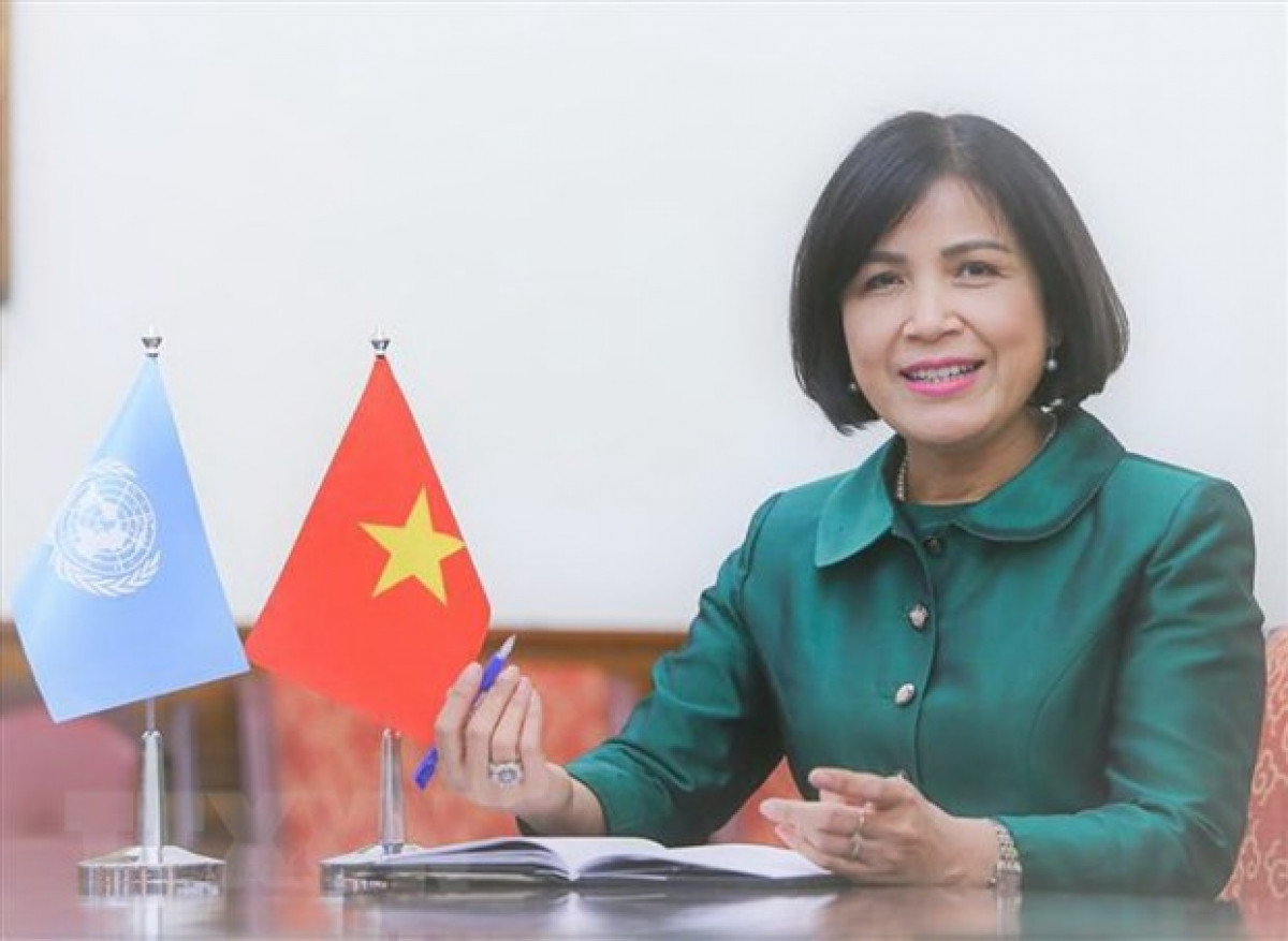 Đại sứ Lê Thị Tuyết Mai, Trưởng Phái đoàn thường trực Việt Nam bên cạnh Liên Hợp Quốc, Tổ chức Thương mại Thế giới (WTO) và các tổ chức quốc tế khác tại Geneva. (Ảnh: Tố Uyên/TTXVN)