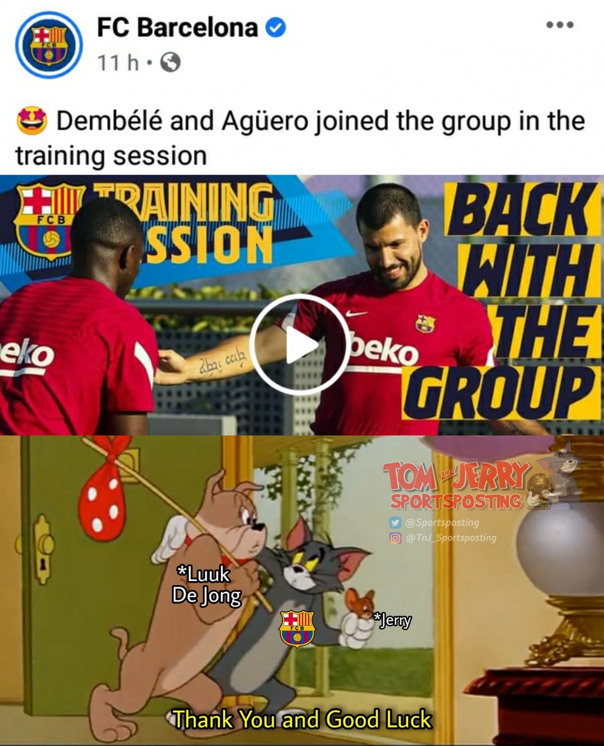 Sứ mệnh của Luuk De Jong ở Barca đến hồi kết. (Ảnh: TNJ Sportposting). 