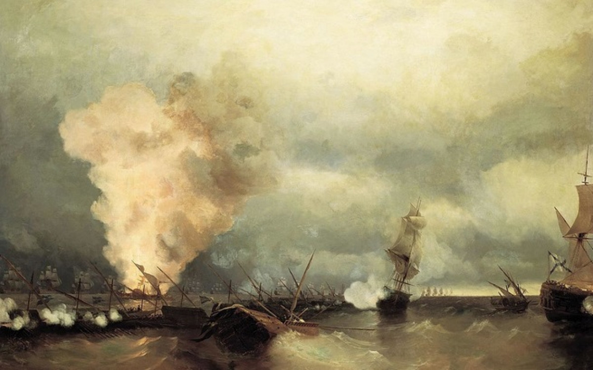 Trận hải chiến gần Vyborg. Ảnh: Public domain.