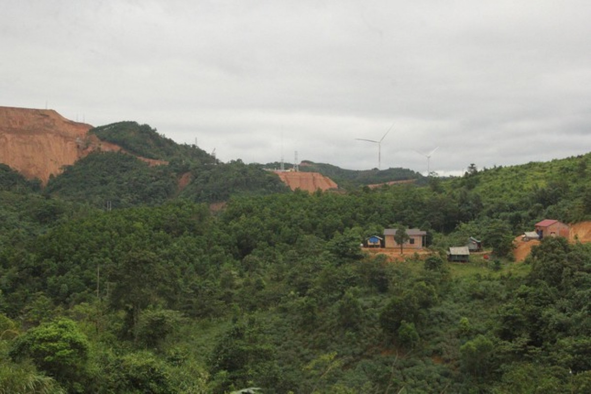 Khu vực thi công điện gió ở xã Húc.