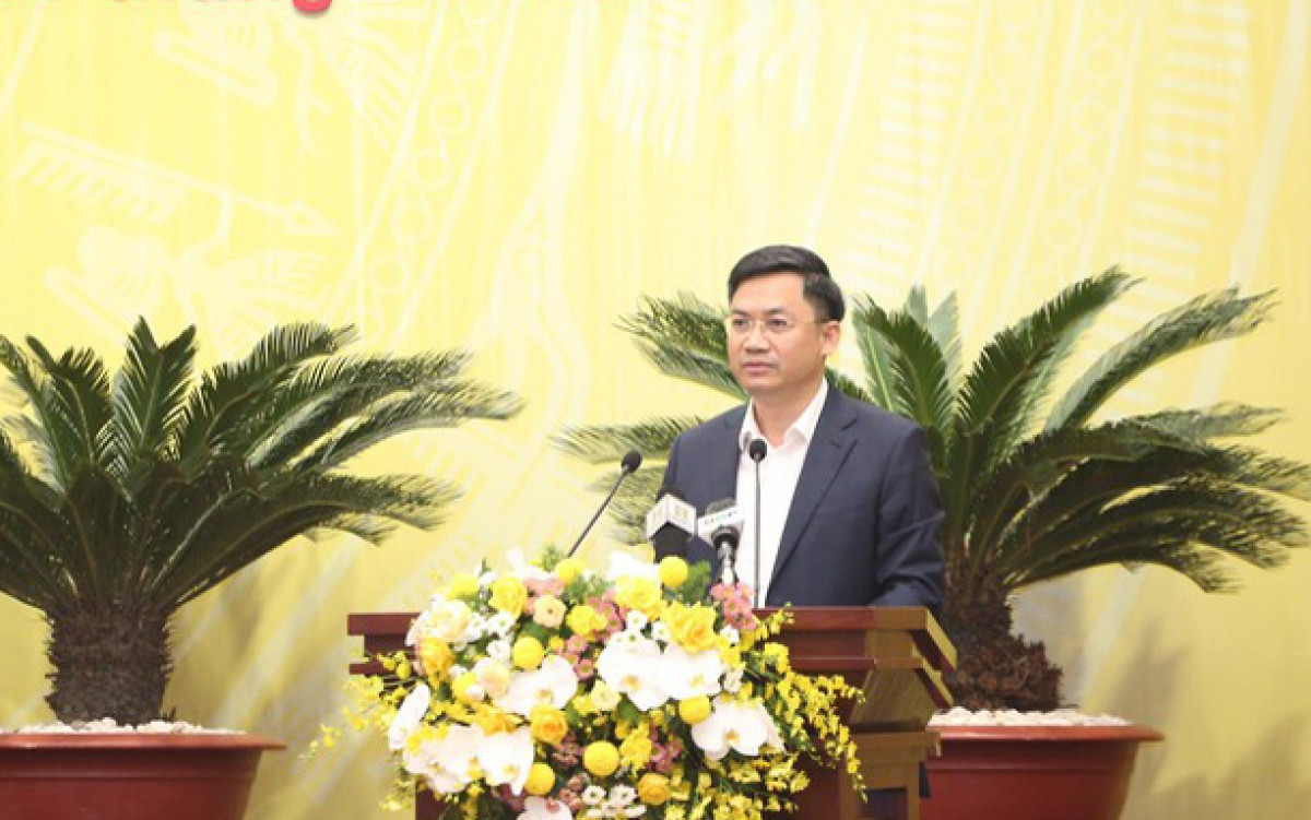 Phó Chủ tịch UBND TP Hà Nội Hà Minh Hải phát biểu tại phiên thảo luận