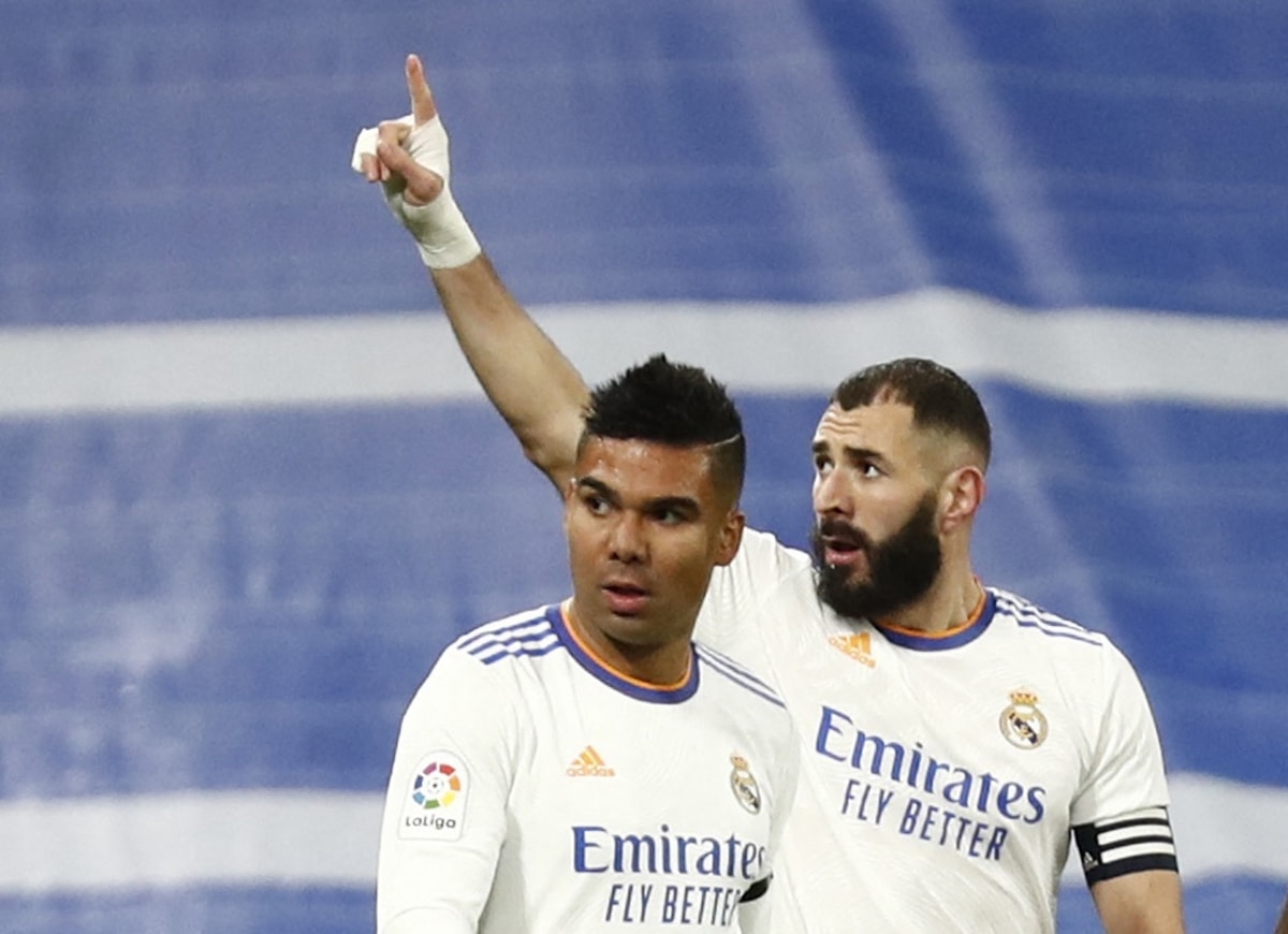 Benzema đưa Real Madrid vượt lên dẫn trước. (Ảnh: Reuters)