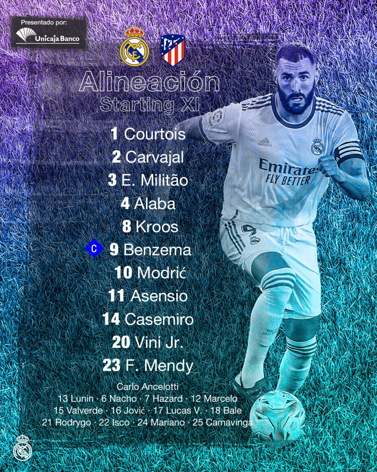 Đội hình xuất phát của Real Madrid. (Ảnh: RM)