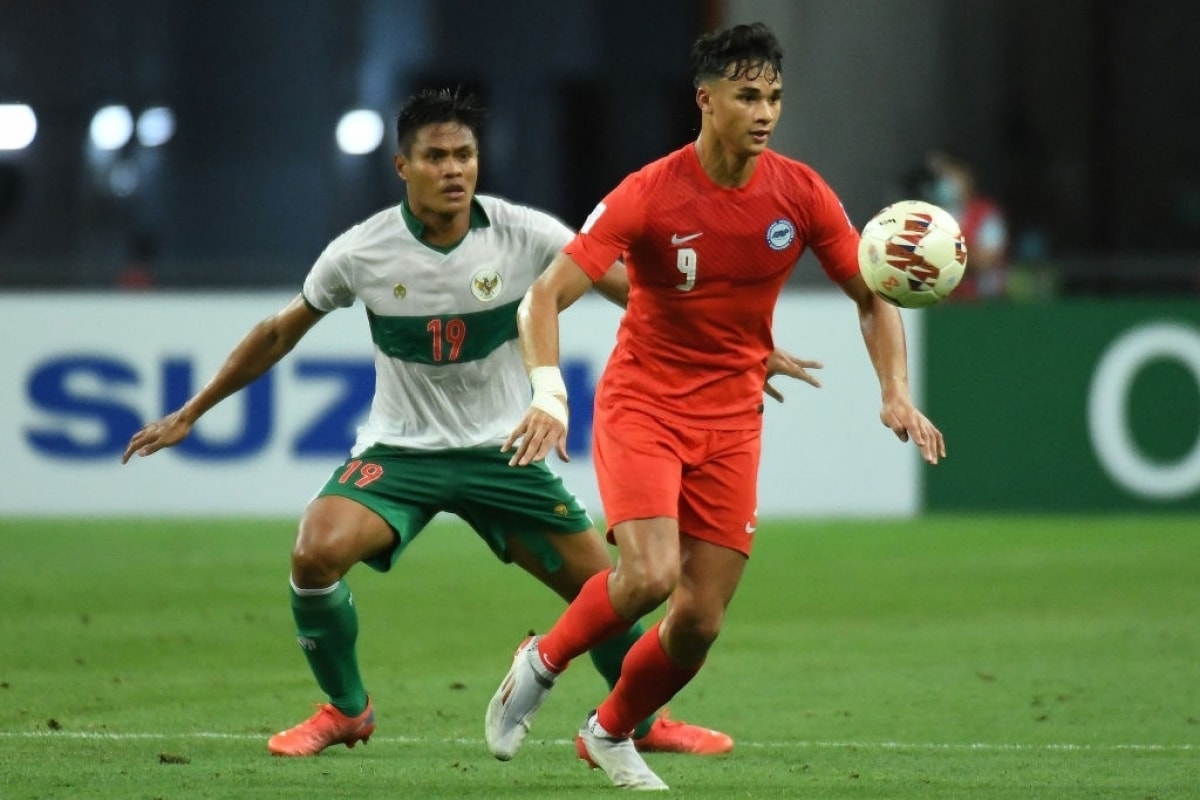 Ikhsan Fandi suýt gỡ hoà cho Singapore. (Ảnh: Getty)