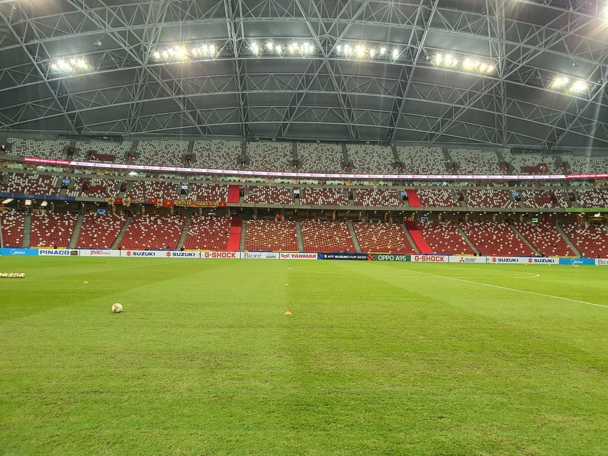 Đây là trận bán kết lượt đi AFF Cup 2020 mà ĐT Việt Nam được tính là chủ nhà dù thi đấu trên sân trung lập. (Ảnh: Nhật Đoàn).