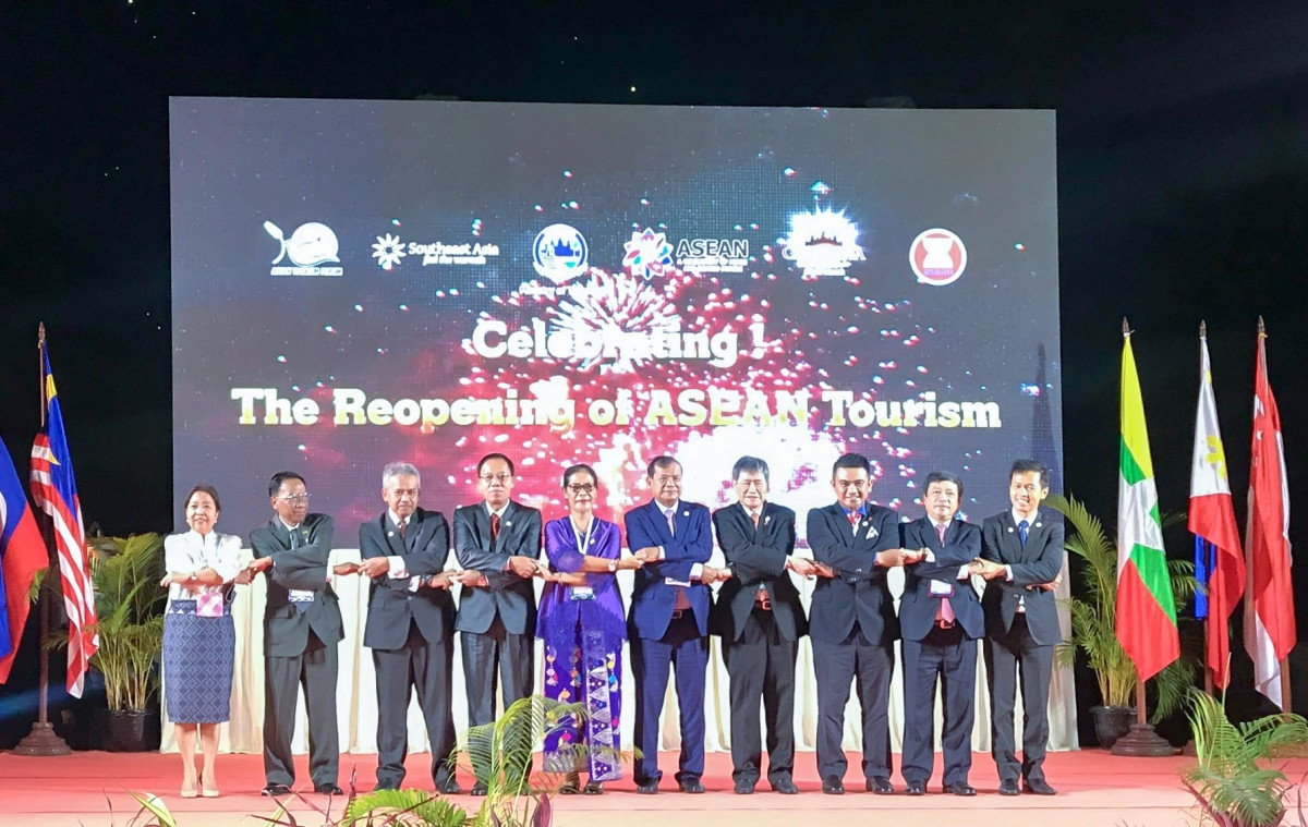 Sự kiện bấm nút chào mừng du lịch ASEAN tái mở cửa. Nguồn: Tổng cục Du lịch