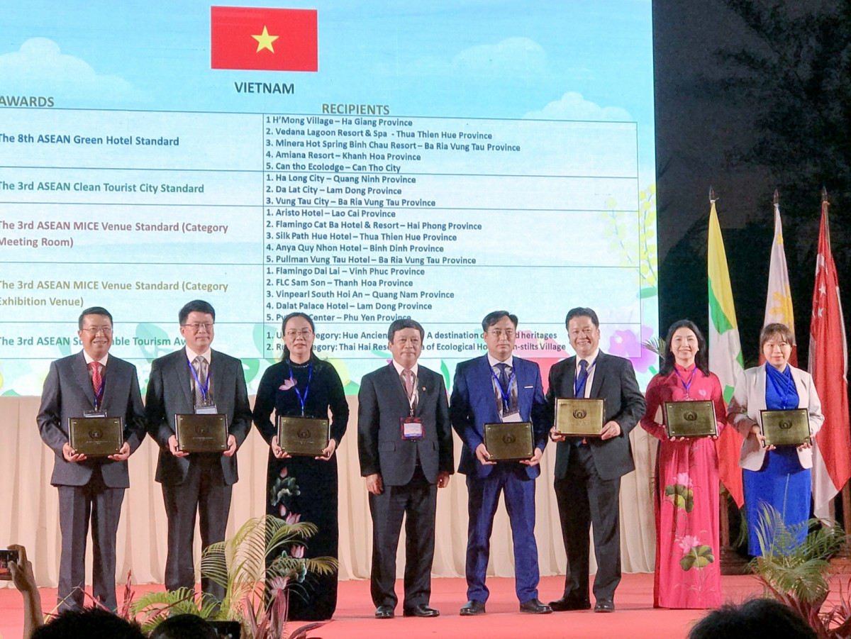 Lễ trao Giải thưởng Du lịch ASEAN trong khuôn khổ ATF 2022 đang diễn ra tại Campuchia. Nguồn: Tổng cục Du lịch