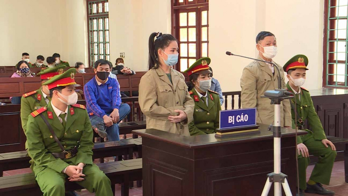 Bị cáo Vũ Thị Hòa tại phiên tòa