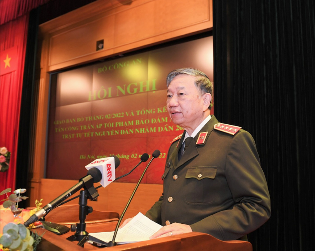 Bộ trưởng Tô Lâm phát biểu tại hội nghị.