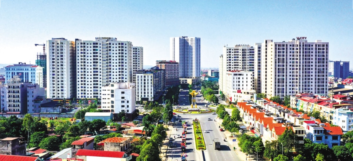 Đô thị Bắc Ninh ngày càng sầm uất, khang trang, hiện đại. Ảnh: Một góc thành phố Bắc Ninh.