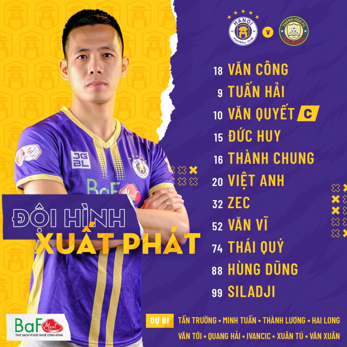 Quang Hải bất ngờ có tên trong danh sách dự bị của Hà Nội FC trong màn tiếp đón Thanh Hóa ở trận đá bù vòng 1 V-League 2022 trong tâm bão