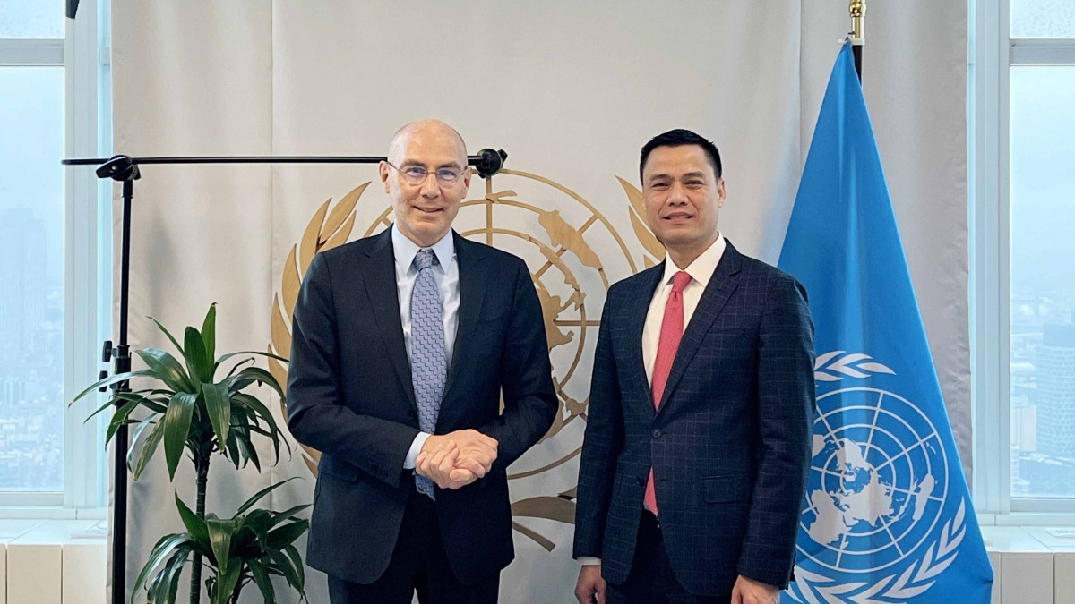 Đại sứ, Trưởng Phái đoàn Việt Nam làm việc với Phó Tổng Thư ký Liên hợp quốc phụ trách chính sách - ảnh 1