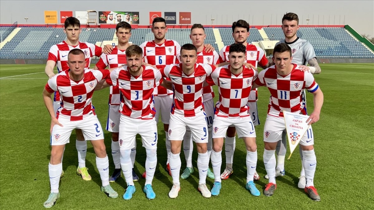 Đội hình ra quân của U23 Croatia ở trận gặp U23 Nhật Bản. (Ảnh: LĐBĐ Croatia)