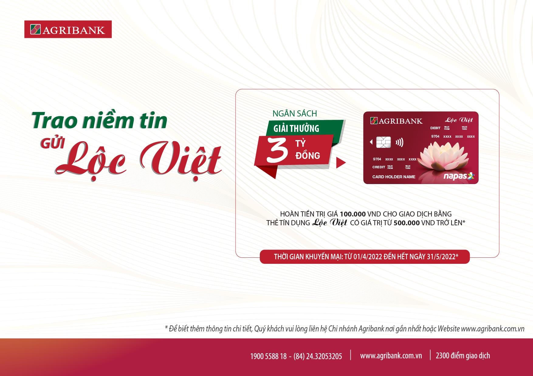 Mở thẻ miễn phí - Chi tiêu hoàn tiền cùng thẻ tín dụng Lộc Việt của Agribank - 2
