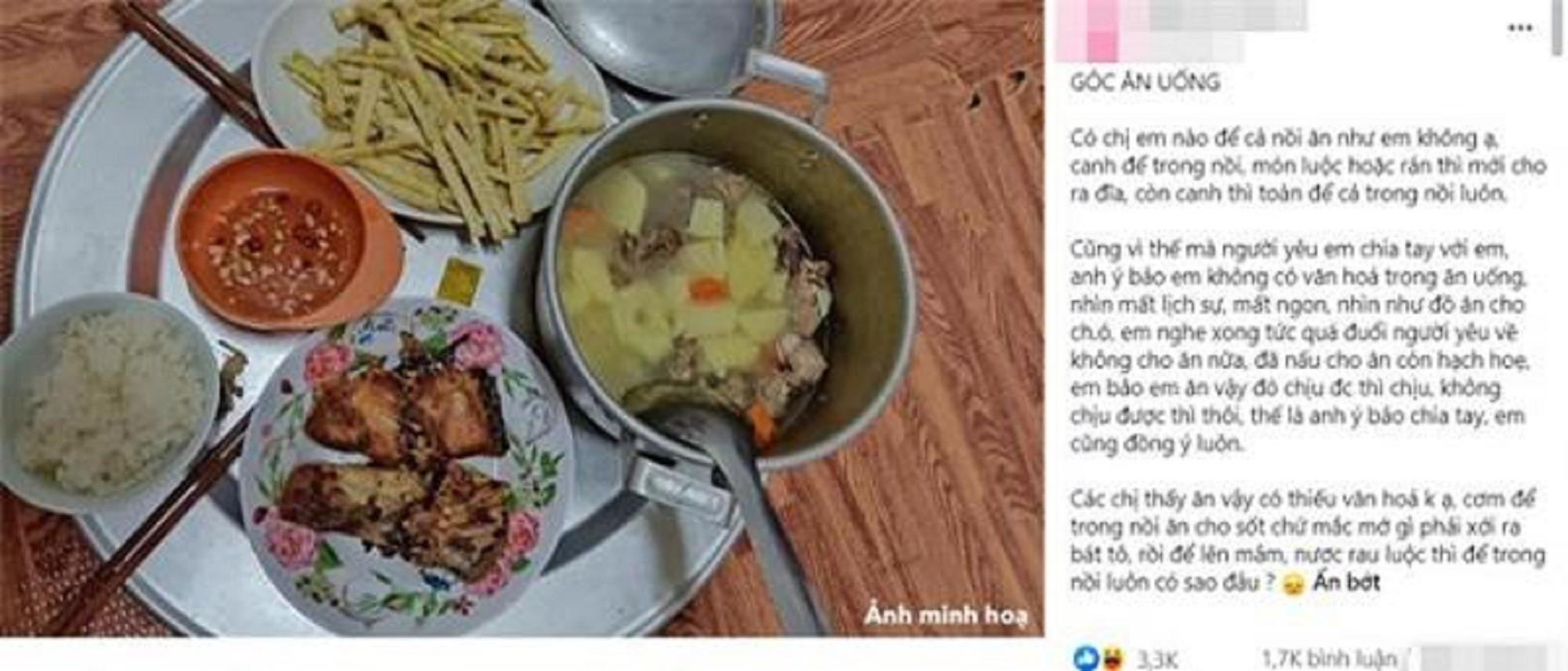 Bạn trai nhìn thấy mâm cơm người yêu vừa dọn lên liền nổi giận đòi chia tay  - 1