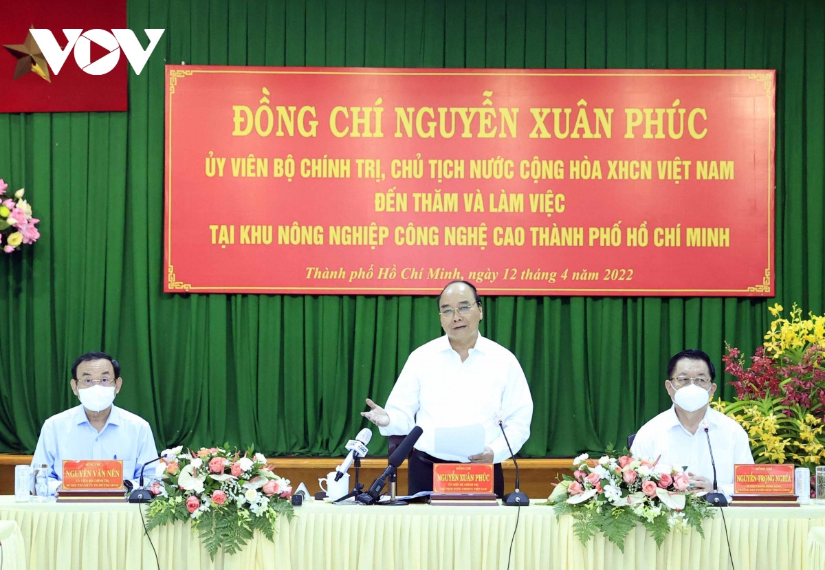 Chủ tịch nước Nguyễn Xuân Phúc mong muốn, những gì bắt đầu ở Khu công nghệ cao này sẽ làm thay đổi nông nghiệp TPHCM và góp phần làm thay đổi nền nông nghiệp Việt Nam.