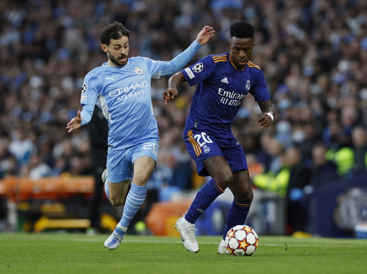 Man City đang chơi áp đảo Real Madrid (Ảnh: Reuters).